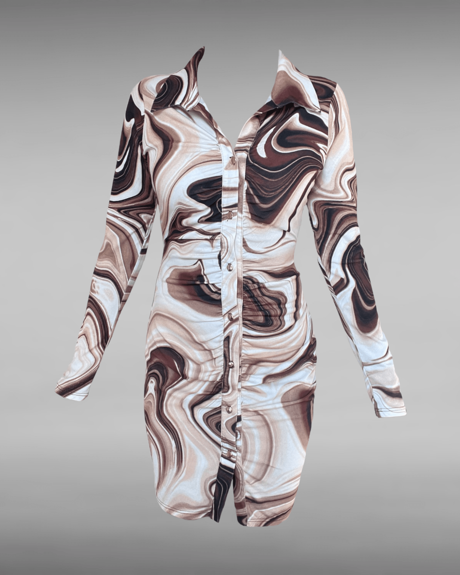 Swirl Print Shirt Dress  Goddess Realm