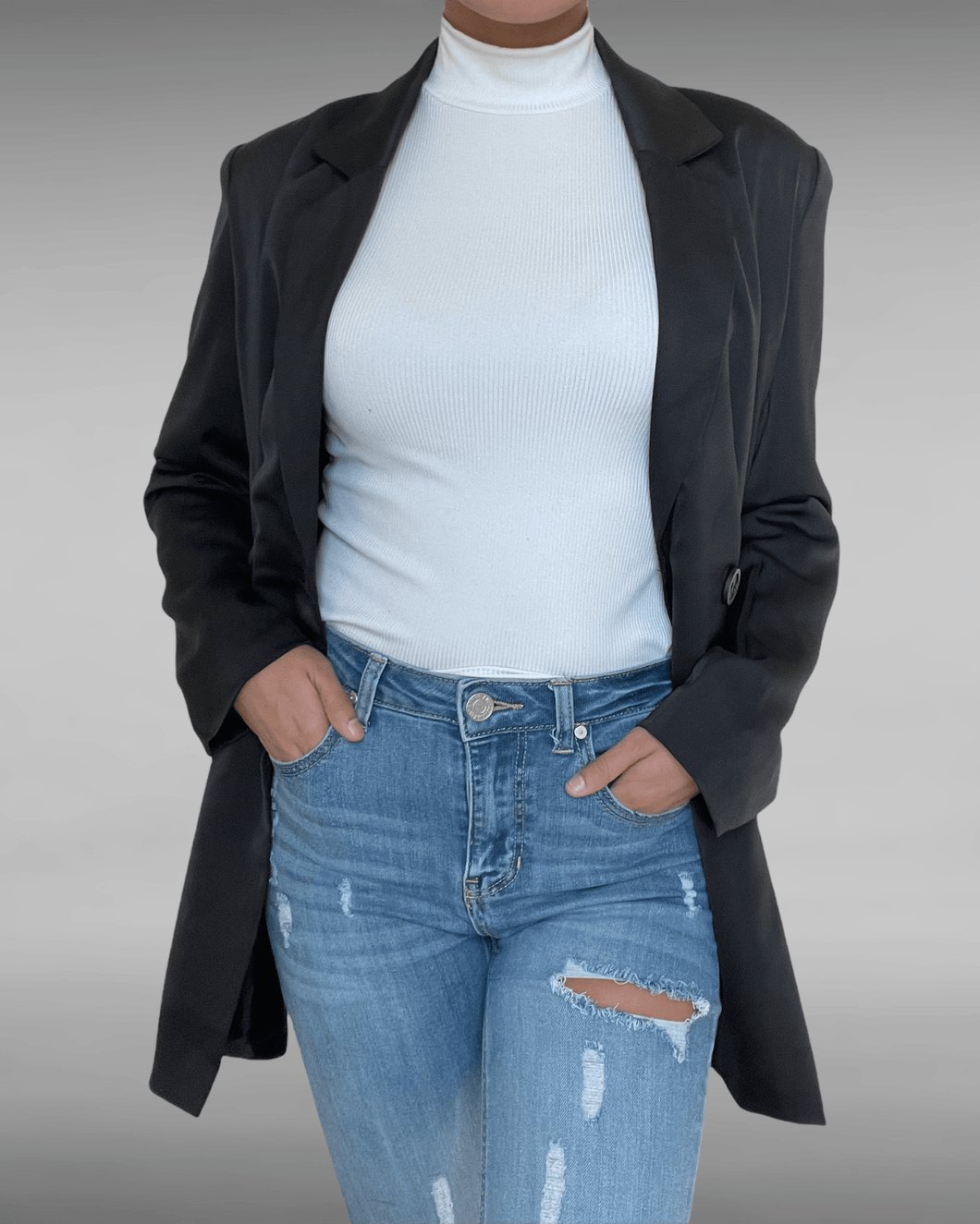 Oversized Satin Blazer