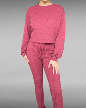 Load image into Gallery viewer, Ribbed Top and Jogger Pants Set
